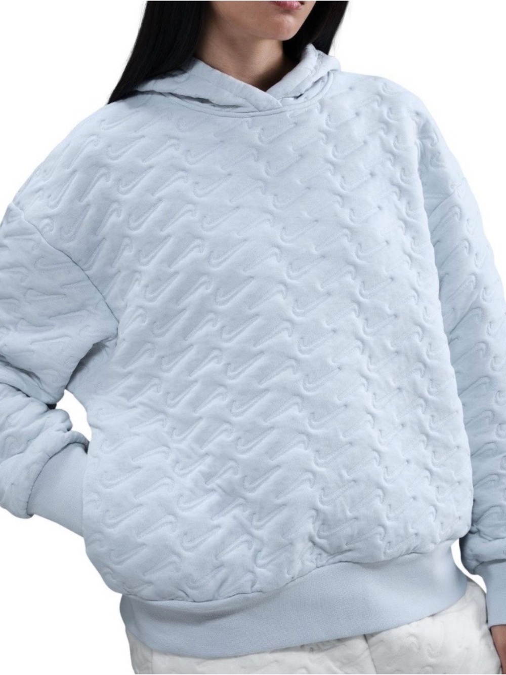 Nike Phoenix fleece loose jacquard pullover hoodie women’s small blue